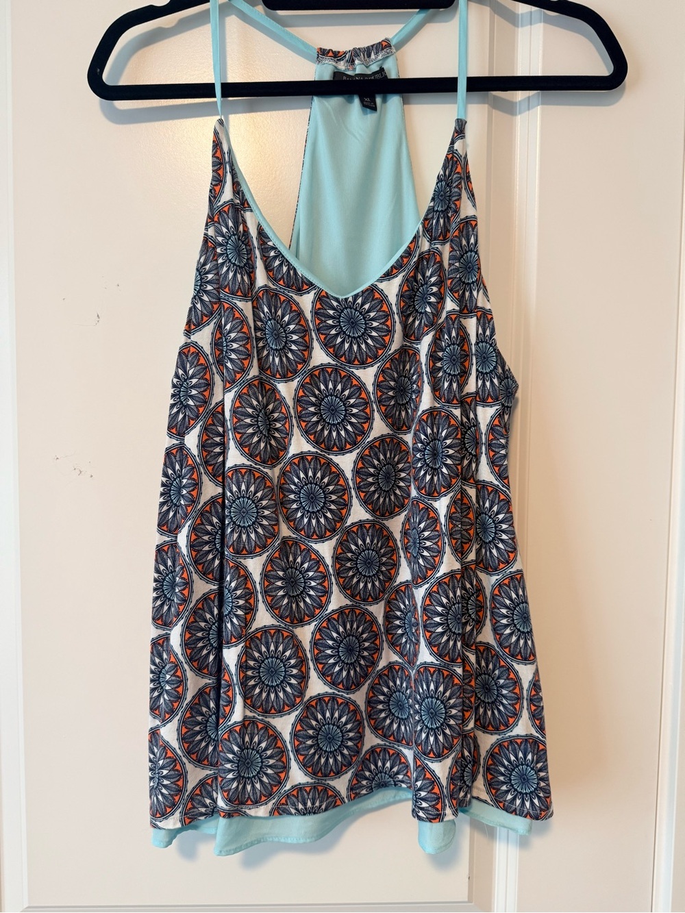 Banana Republic Blue and Navy Medallion Racerback Camisole
